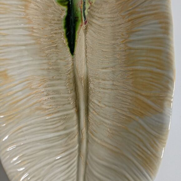 ENCHANTO Dish #324 Pottery Leaf Red Apples California USA approximately 8" x 16" - Picture 9 of 11